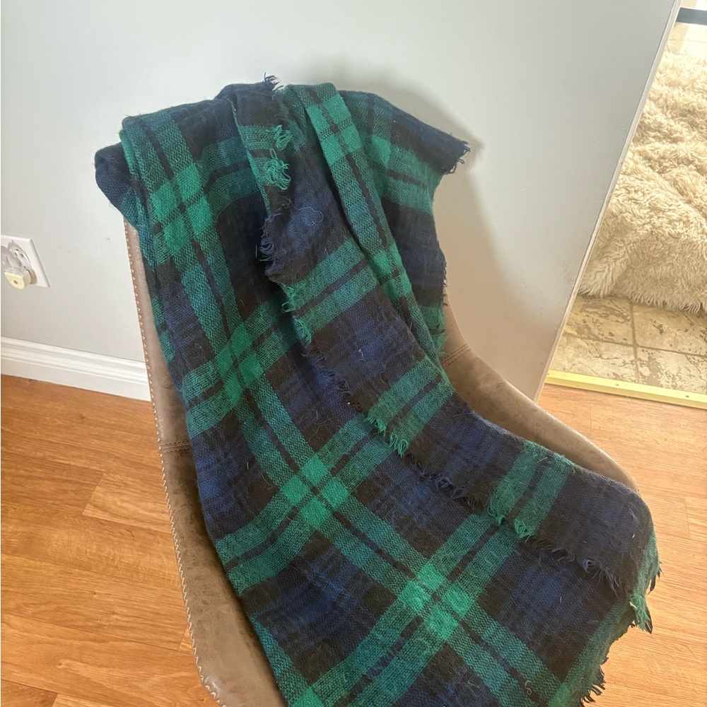 Revamped Green and Blue Plaid Scarf